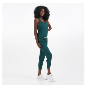 NEW small vuori lux jumpsuit - jade heather